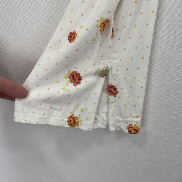 Free People Dress Womens Medium White Orange Floral Boho Peasant Fairy NWT - Picture 10 of 16